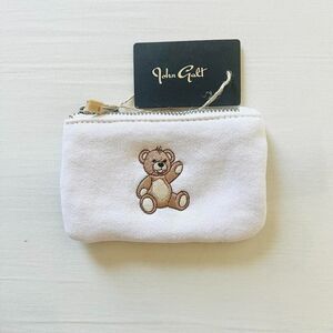 BNWT Brandy Melville/John Galt Embroidered Brown Evil Teddy Bear mini coin purse